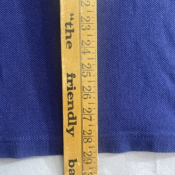 Vintage Polo Ralph Lauren Rugby Shirt Mens L Long Sleeve Blue #8 Crest Flaw* - Picture 12 of 14